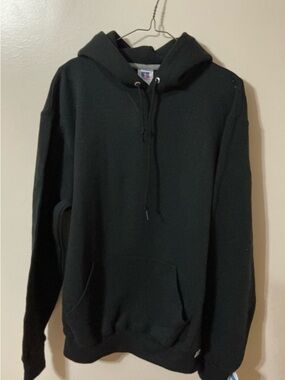 Russell Athletic DRI-power Black Hooded Pullover Sweatshirt  Size Large